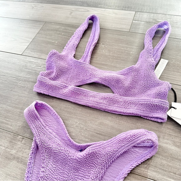 Bond Eye Sasha Crop Crinkle Lilac Bikini - Picture 2 of 5